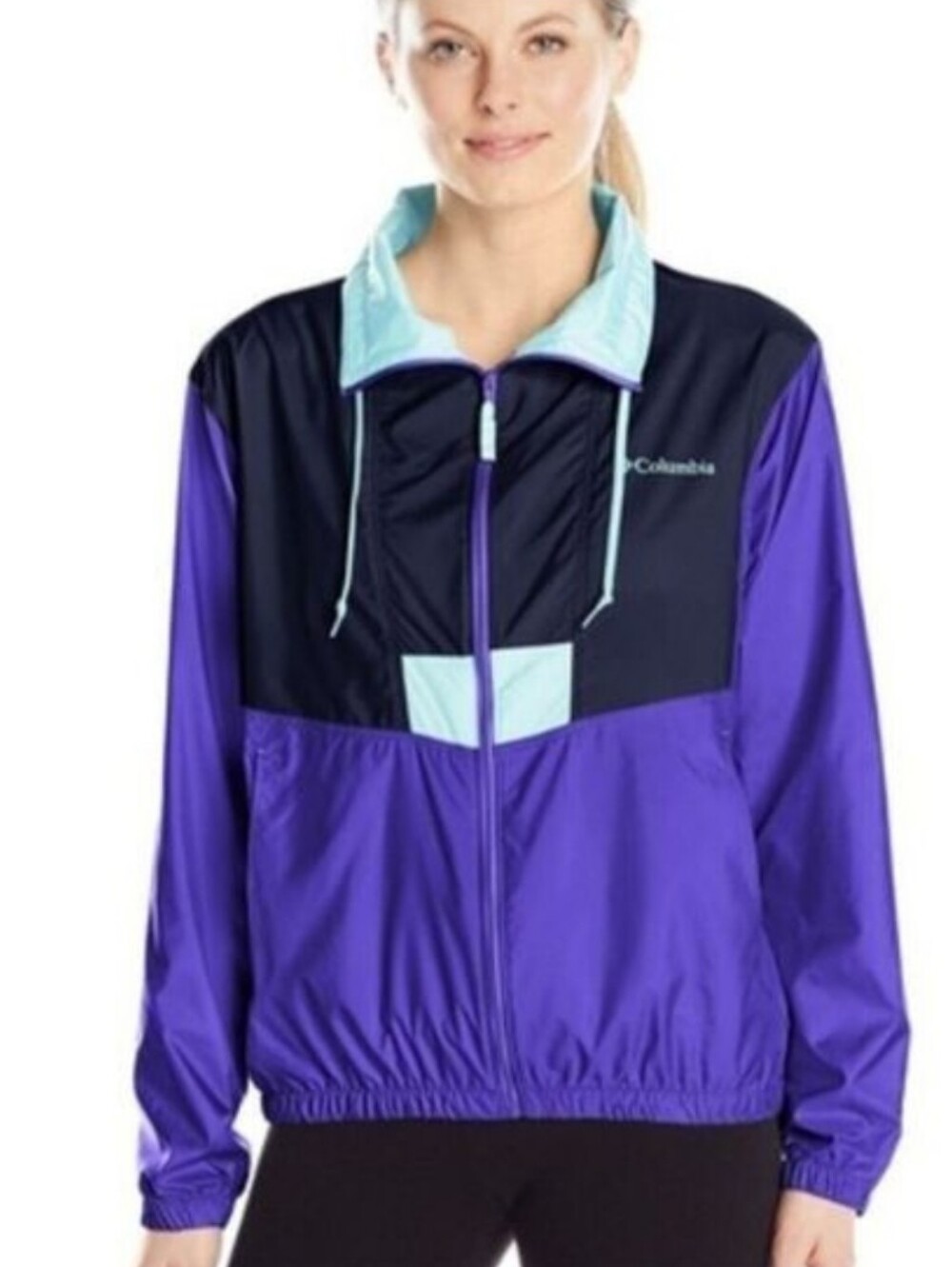 COLUMBIA WATER RESISTANT LIGHTWEIGHT WINDBREAKER JACKET - EUC